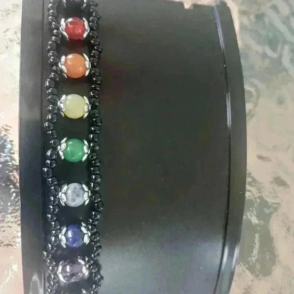 Rainbow Pride Beaded Stone Bracelet - Picture 1 of 8